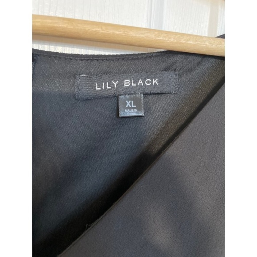 Lily Black Wide Leg Ruffle Cuff Crop Sleeveless Jumpsuit XL Romantic Flowy NEW - Picture 5 of 10